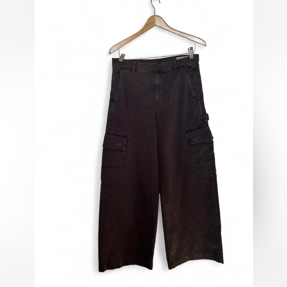 Gap Dark Brown Mid Rise Cotton Baggy Cargo Pants - Size 6 - Picture 4 of 6